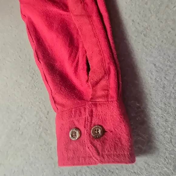 Levis Mens Medium Red Cotton Flannel Button Up Shirt Long Sleeve Workwear M - Picture 11 of 16